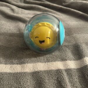 Fisher-Price Yellow and Blue Smiling Toy Rattle Ball